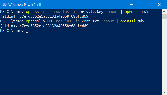 OpenSSL - private and public key check